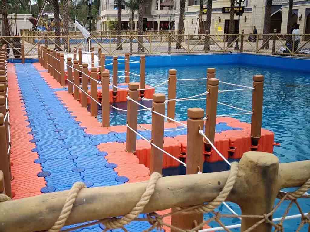 ocean-plastic-to-swim-dock-process HDPE plastic transformation into HDPE pellets for eco-friendly swim platforms