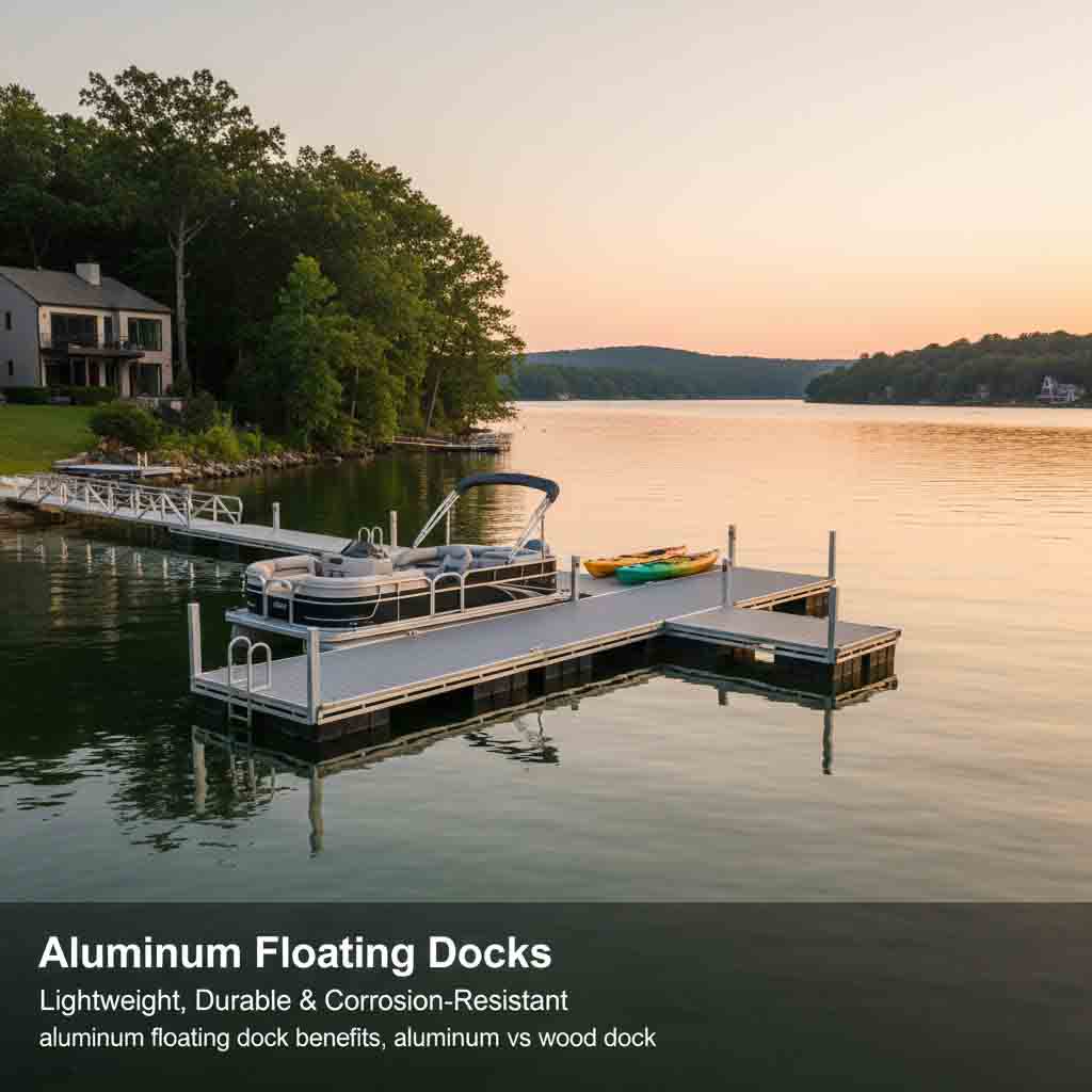 Aluminum floating dock with modern design