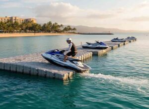 Beginner setting up a floating jet ski dock with step-by-step installation and maintenance tips