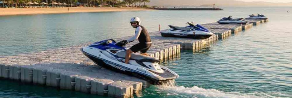 Beginner setting up a floating jet ski dock with step-by-step installation and maintenance tips