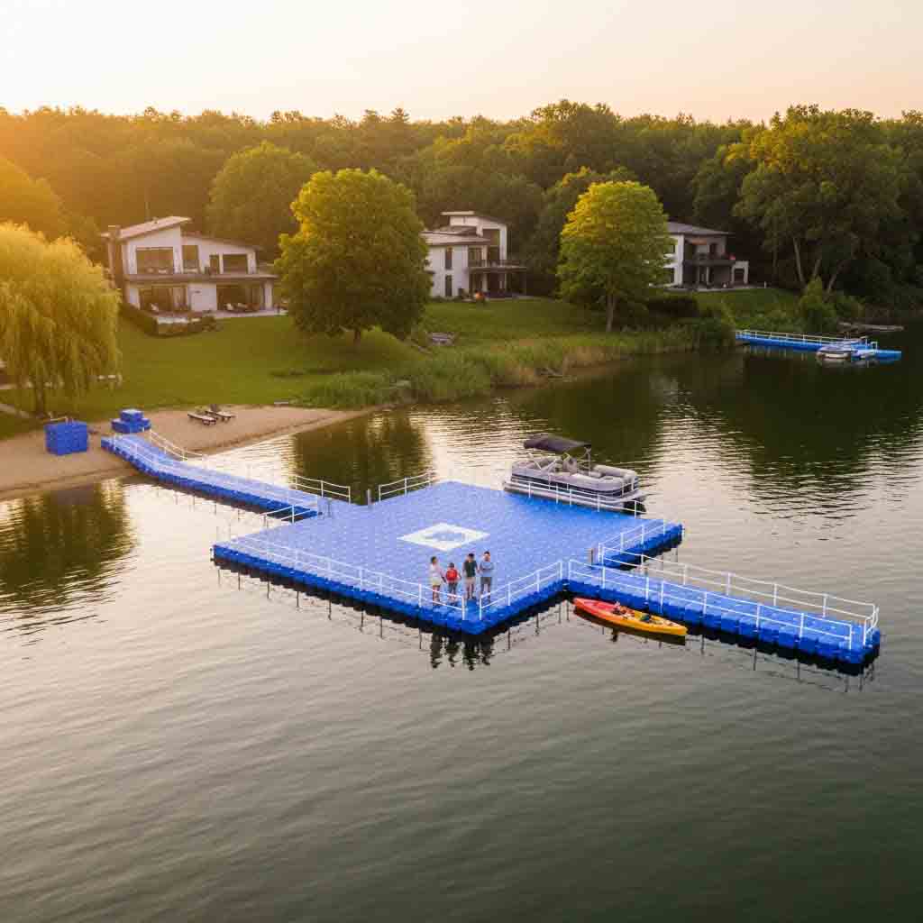 Residential floating dock case study showing lakefront installation success