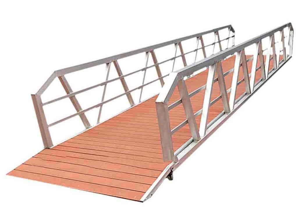 Heavy-duty galvanized steel gangway for marine access