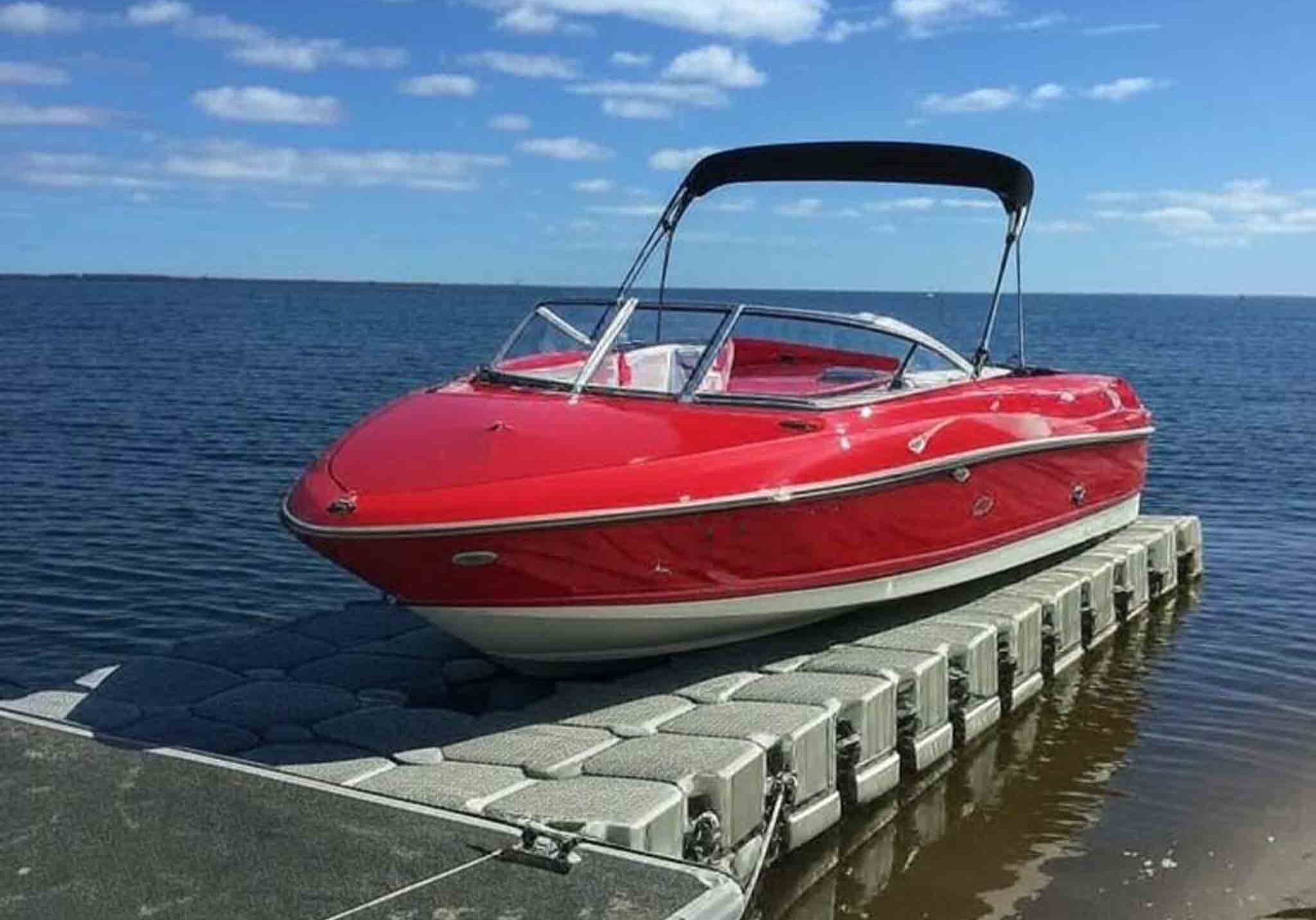 pwc-lightweight-shallow-water-dock Lightweight drive-on dock for PWCs in shallow water areas